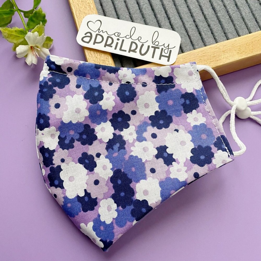 Cloth Face Mask - Purple Daisies
